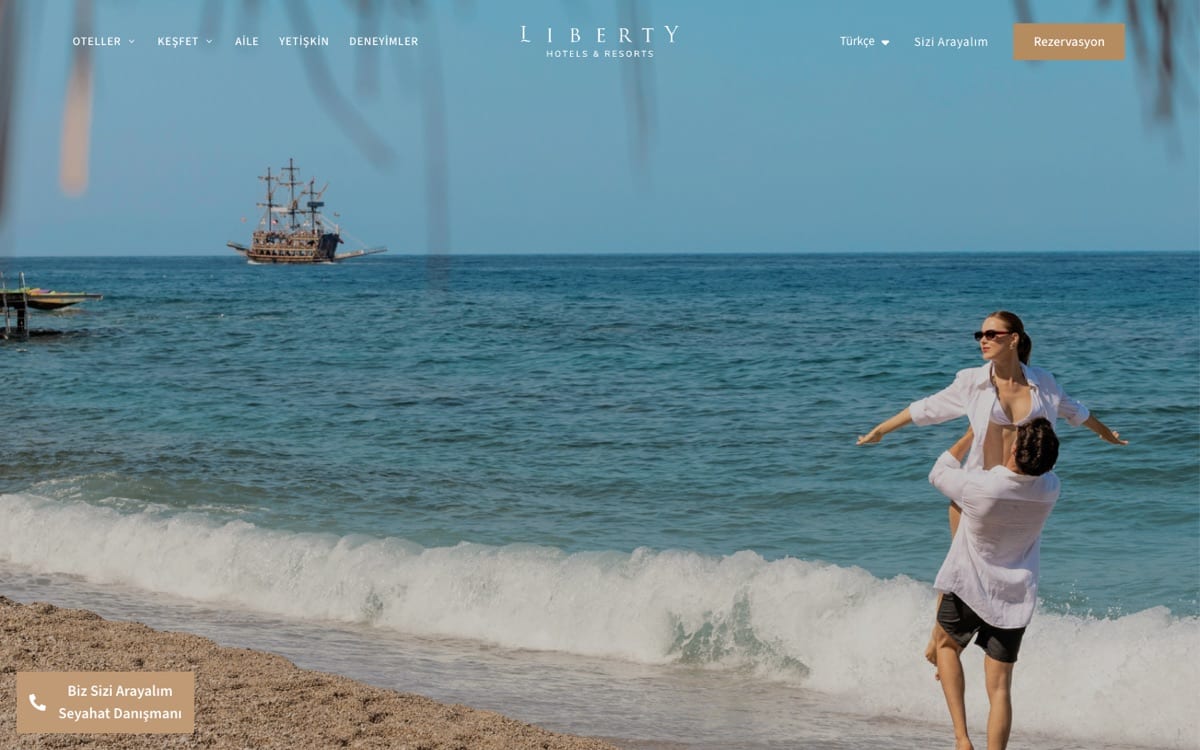 Liberty Hotels & Resorts web sitesinin ekran görüntüsü