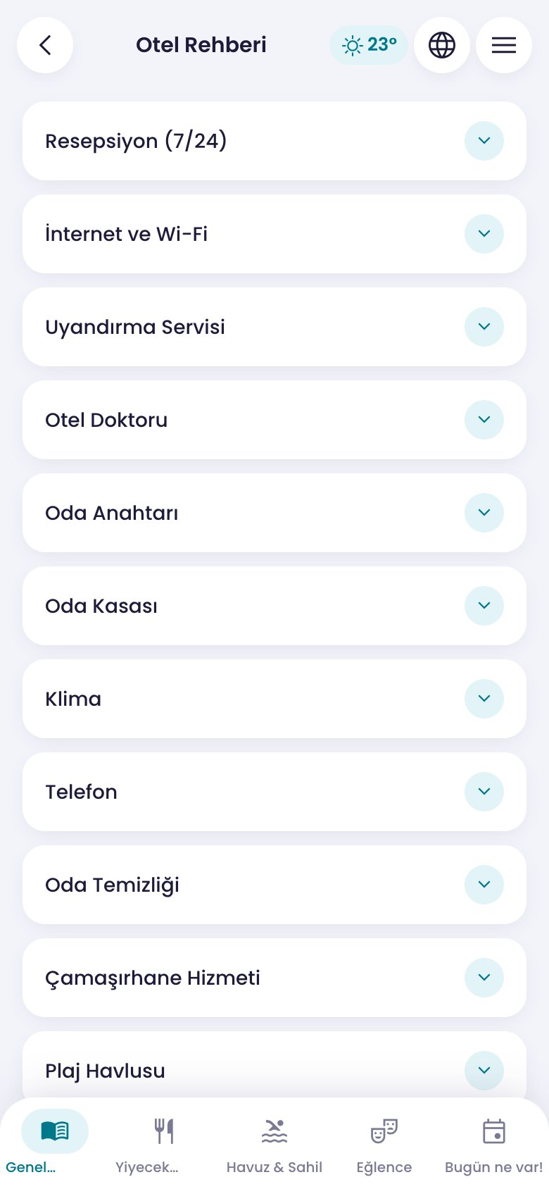 Otel Bilgi Uygulaması — Otel rehberi web sitesinin ekran görüntüsü